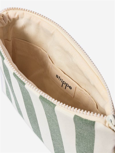 BREEZE - Kalın Çizgili Yeşil Pouch Portföy Çanta