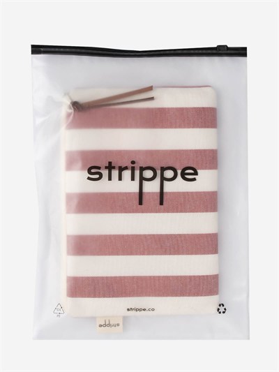 BREEZE - Kalın Çizgili Bordo Pouch Portföy Çanta