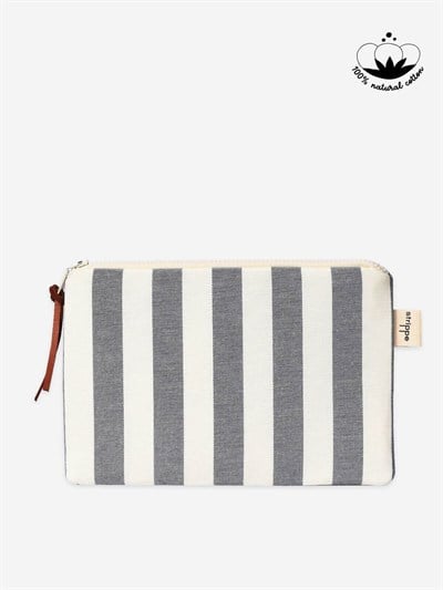 BREEZE - Kalın Çizgili Lacivert Pouch Portföy Çanta
