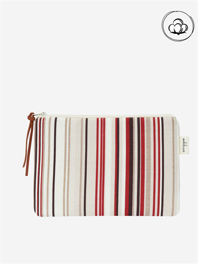 LOOP -Karışık Çizgili Bordo Pouch Portföy Çanta