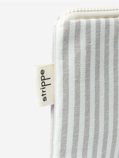 POP - İnce Çizgili Bej Pouch Portföy Çanta