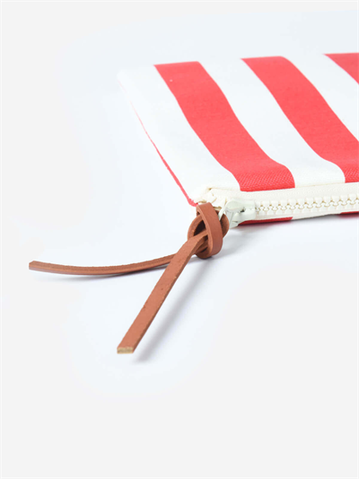 VIBE - Kalın Çizgili Kırmızı Pouch Portföy Çanta