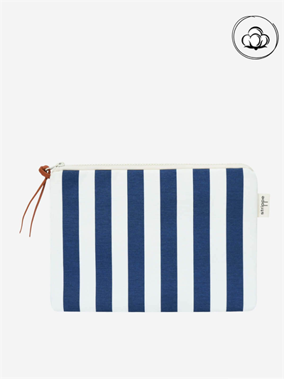 VIBE - Kalın Çizgili Lacivert Pouch Portföy Çanta