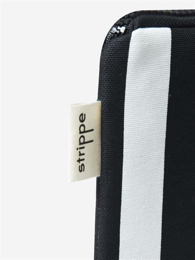VIBE - Kalın Çizgili Siyah Pouch Portföy Çanta
