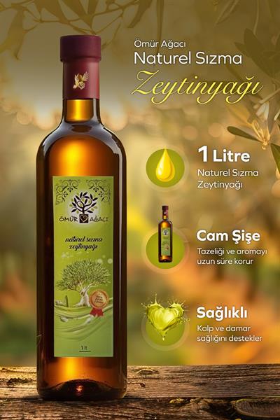 Naturel Sızma Zeytinyağı 1 Litre Cam Şişe
