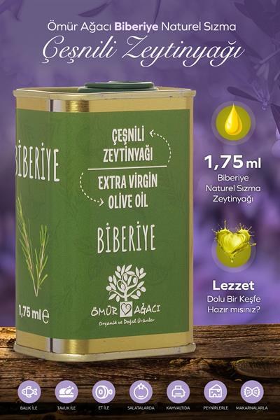 Soğuk Sıkım Biberiye Naturel Sızma Çeşnili 175 ml. Teneke Zeytinyağı