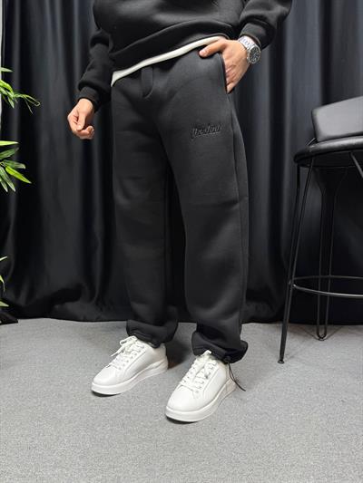 Ayarlanabilir Paça Basic Baggy Eşofman Siyah