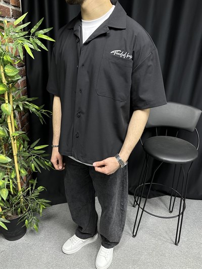 Basic Cepli Oversize Kısa Kol Gömlek 