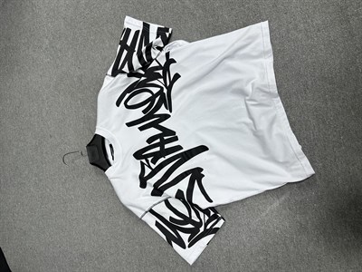 Graffiti Baskı Detaylı T-shirt Beyaz 