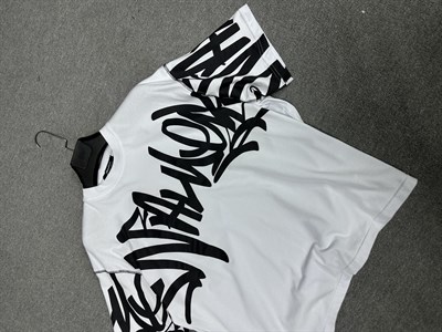 Graffiti Baskı Detaylı T-shirt Beyaz 