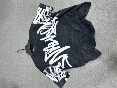 Graffiti Baskı Detaylı Yıkamalı  T-shirt