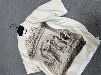 Heykel Baskı Oversize Gömlek