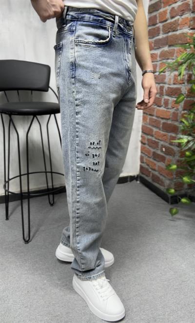 Relax Fit Nakış Baskı Detay Pantolon