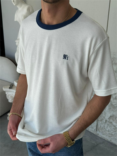 90s Beyaz Triko Tişört