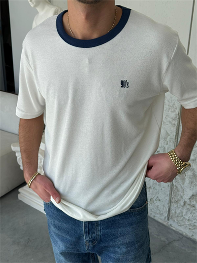 90s Beyaz Triko Tişört