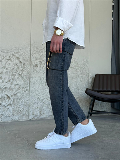 Asit Yıkama mavi Boyfrıend Kot Pantolon