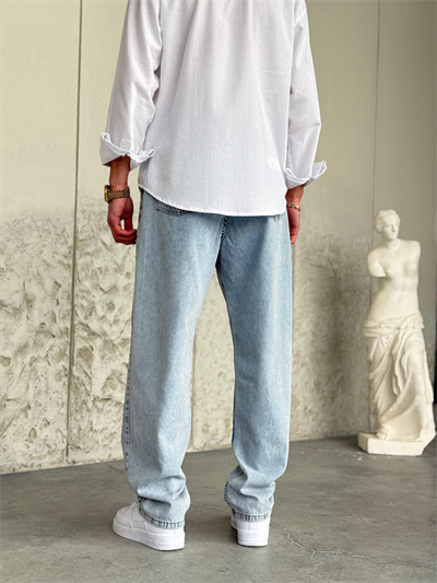 Bel Lastik İpli Baggy Kot Pantolon