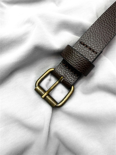 Eskitme Gold Toka Detaylı Kahve Kemer