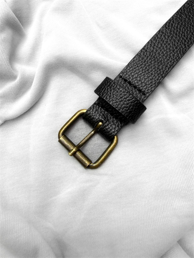 Eskitme Gold Toka Detaylı Siyah Kemer 