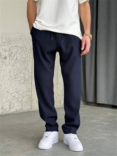 Fitilli Regular Kalıp Lacivert Jogger Pantolon 