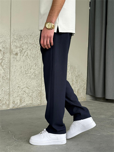 Fitilli Regular Kalıp Lacivert Jogger Pantolon 