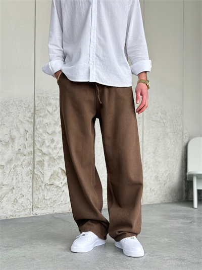 Gabardin Kahve Baggy Pantolon 