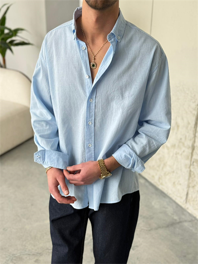 Giesto Bebe Mavi Fresh Keten Gömlek