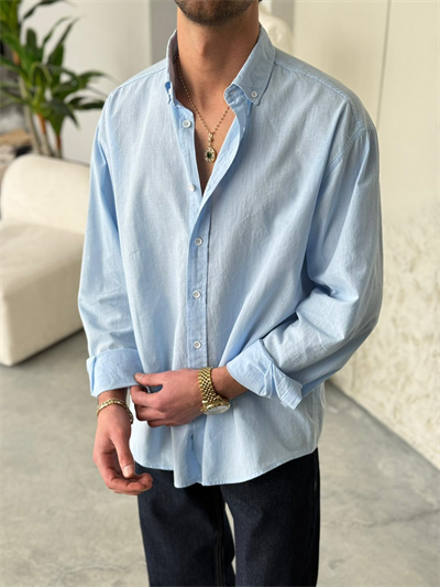 Giesto Bebe Mavi Fresh Keten Gömlek