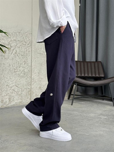 Giesto GG Nakışlı Premium Gabardin Lacivert Pantolon 