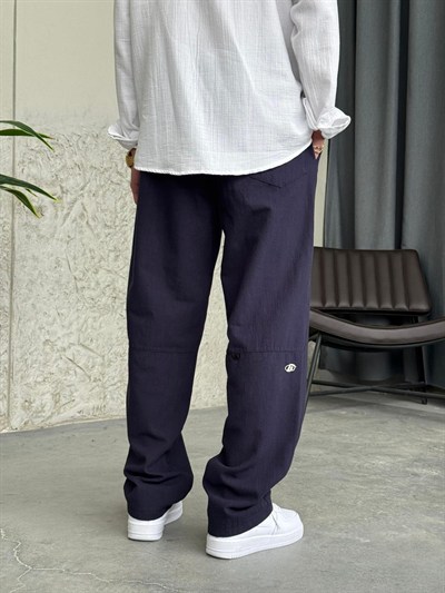 Giesto GG Nakışlı Premium Gabardin Lacivert Pantolon 