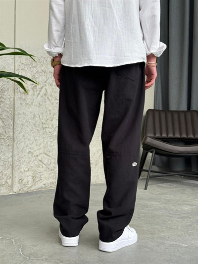 Giesto GG Nakışlı Premium Gabardin Siyah Pantolon 