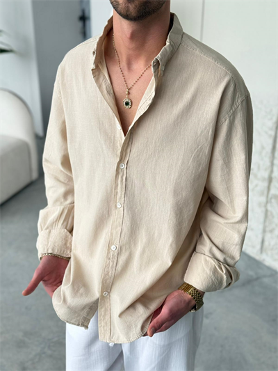 Giesto Krem Fresh Keten Gömlek