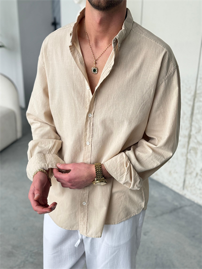 Giesto Krem Fresh Keten Gömlek