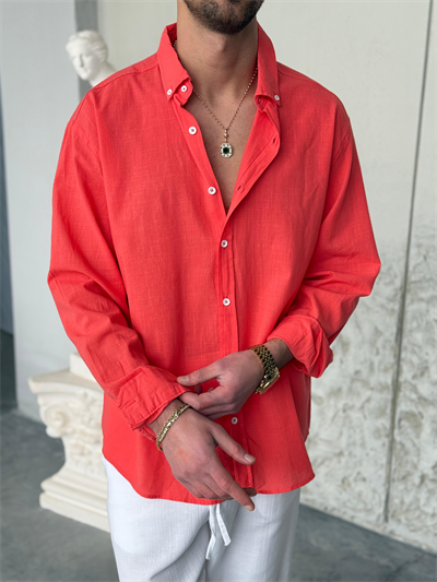 Giesto Nar Çiçeği Fresh Keten Gömlek