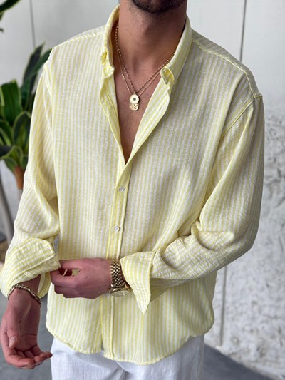 Gıesto Sarı Çizgili Gömlek