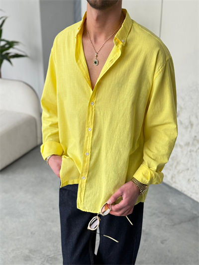 Giesto Sarı Fresh Keten Gömlek