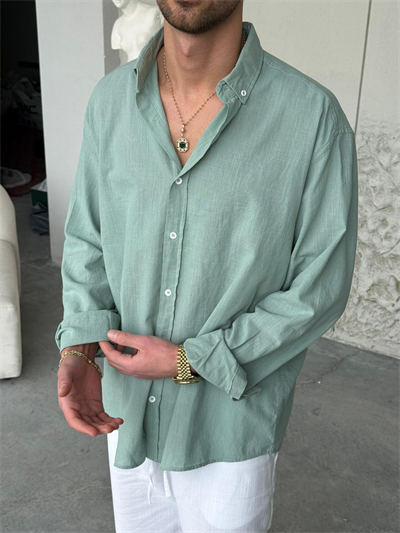 Giesto Su Yeşili Fresh Keten Gömlek