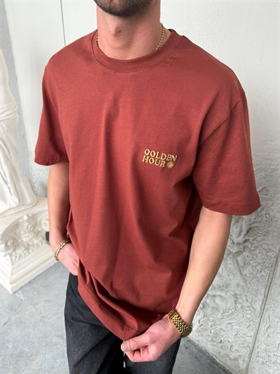 Golden Hour Nakışlı Kiremit Tişört