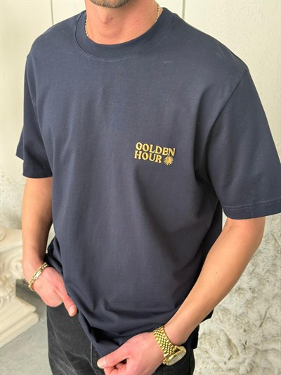 Golden Hour Nakışlı Lacivert Tişört