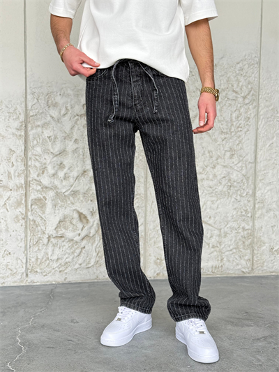 İp Kemer Detaylı Antrasit  Baggy Pantolon