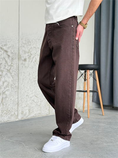 Kahve Baggy Kot Pantolon