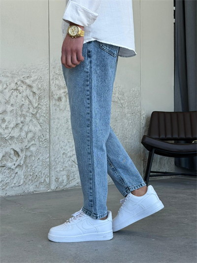 Kar yıkama Mavi Boyfrıend Kot Pantolon