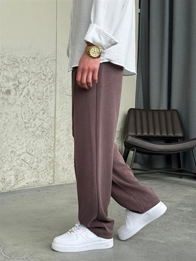 Oysho Yıkamalı Kumaş Kahve Jogger Pantolon