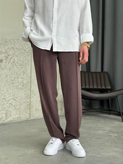 Oysho Yıkamalı Kumaş Kahve Jogger Pantolon