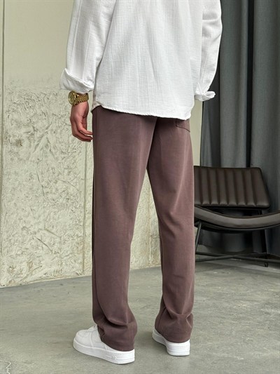 Oysho Yıkamalı Kumaş Kahve Jogger Pantolon