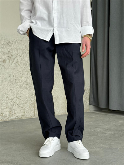 Paraşüt Kumaş Şeritli Lacivert Jogger Pantolon