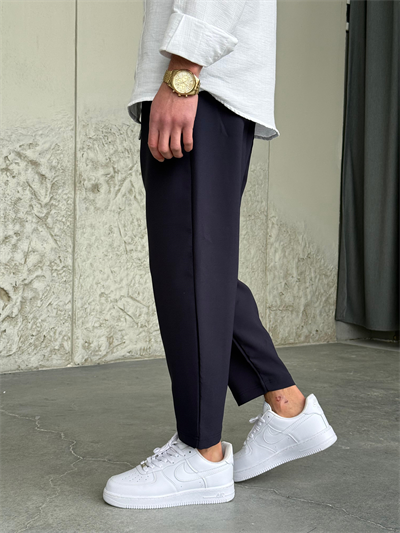 Rahat Kalıp Boyfrıend Lacivert Jogger Pantolon 