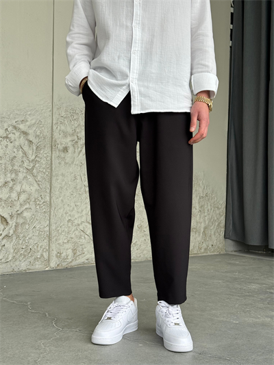 Rahat Kalıp Boyfrıend Siyah Jogger Pantolon 