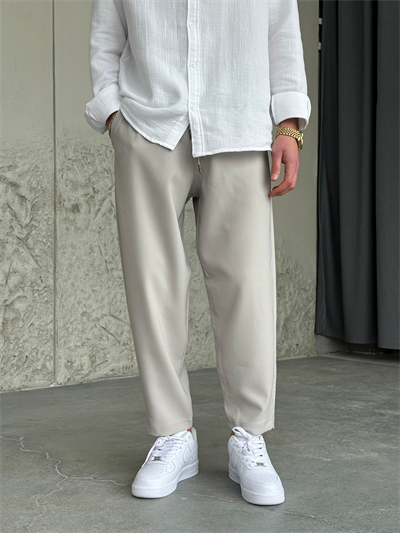 Rahat Kalıp Boyfrıend Taş Rengi Jogger Pantolon