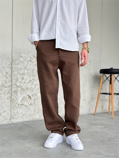 Regular Kalıp Gabardin Kahve Pantolon
